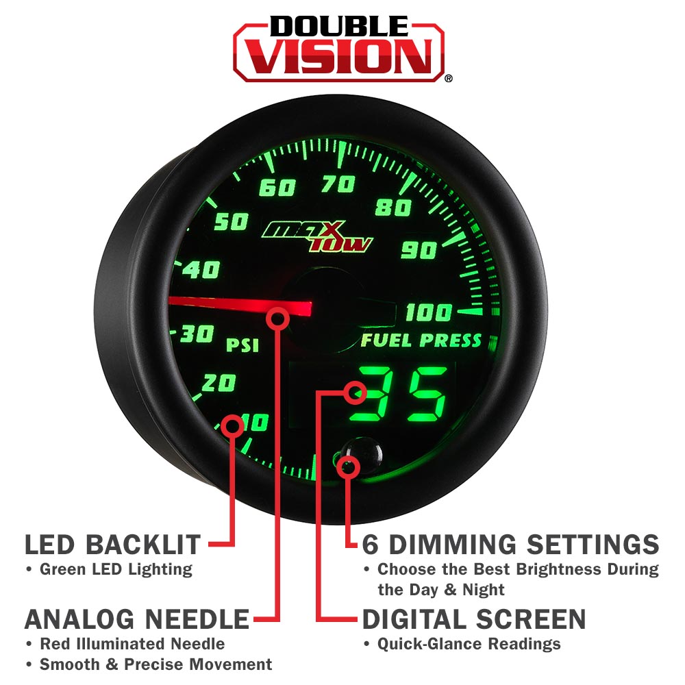 52mm MAXTOW SERIES FUEL PRESSURE 0 100 PSI GAUGE w ELECTRONIC SENDING